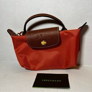 Longchamp Le Pliage Original Pouch with Handle Orange